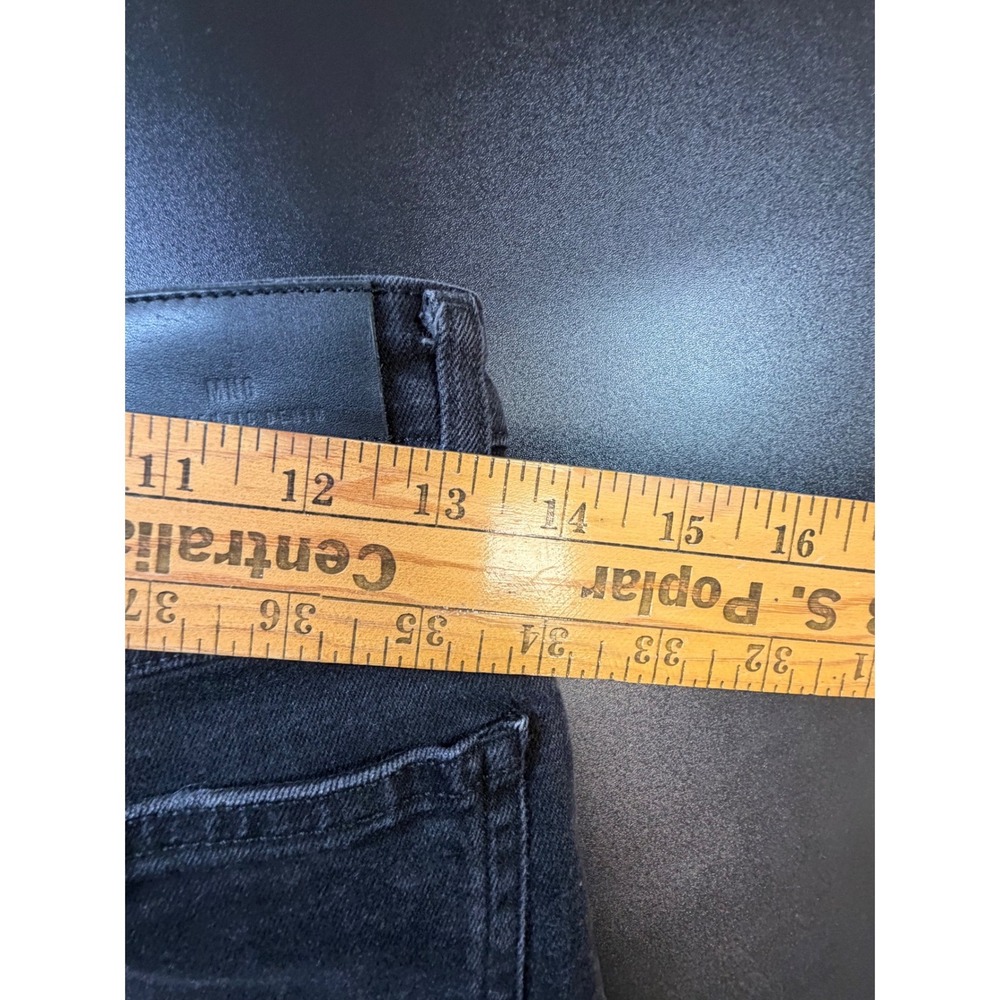 Mango MNG Denim Mom Jeans Womens 6 Faded Black High Waisted Tapered Leg K2 - Picture 9 of 9